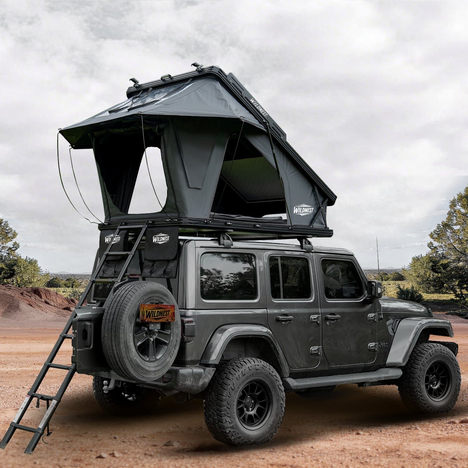WILDNEST WingCrest Ultra — Elevated Hard-Shell Rooftop Tent (2–3 person)